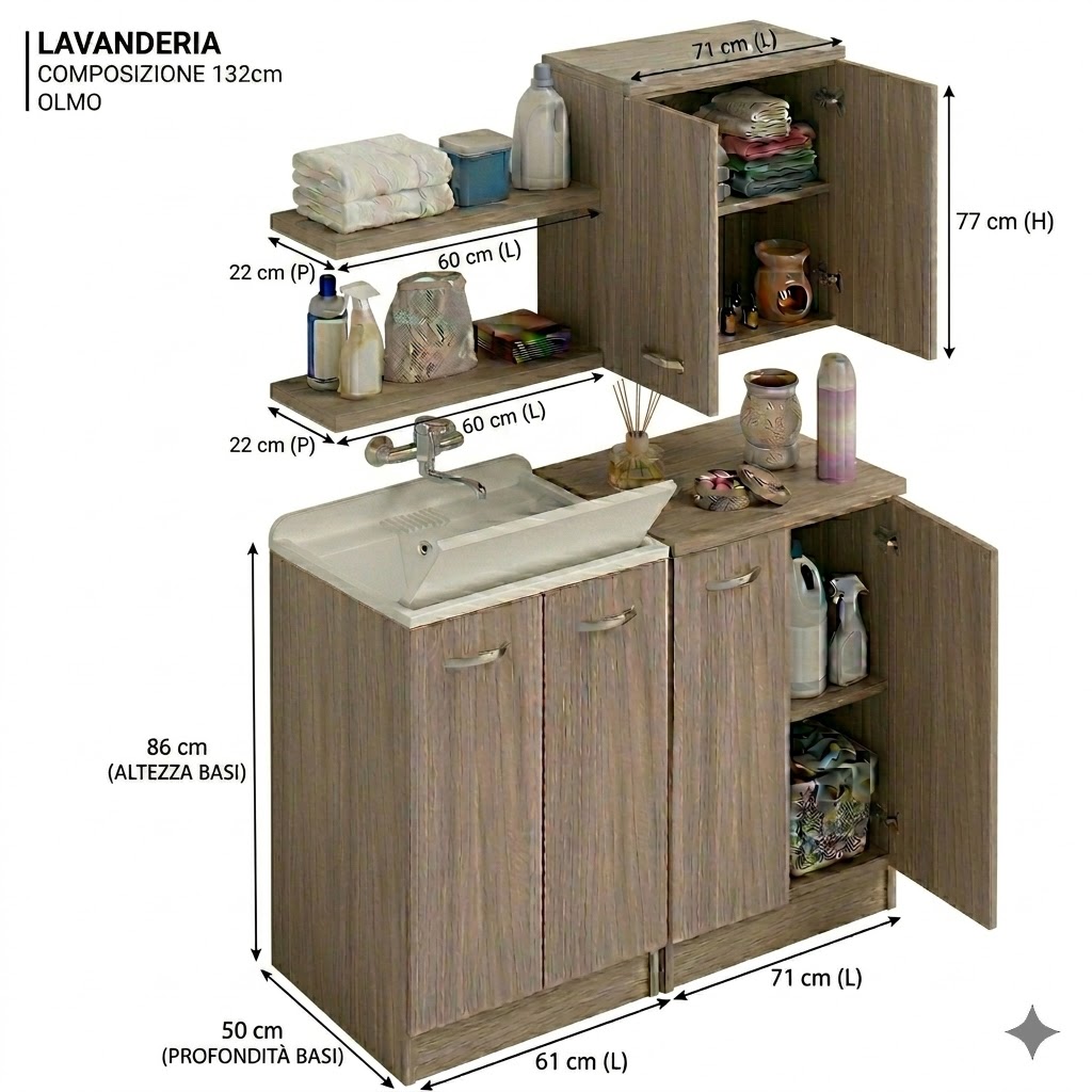 dimensioni composizione laundry olmo dimensioni composizione laundry olmo