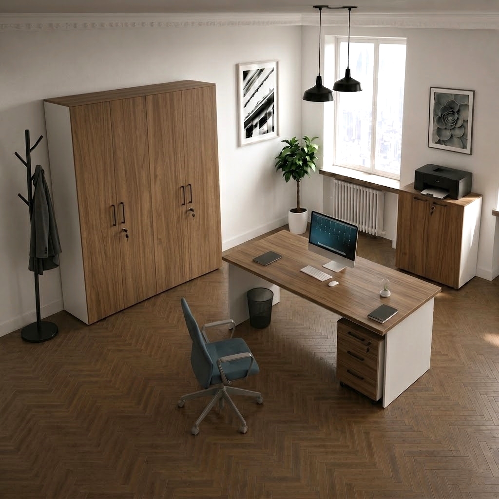 Composizione ufficio ibisco noce naturale Composizione ufficio ibisco noce naturale